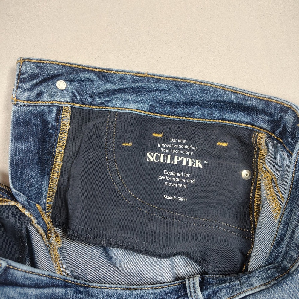Athleta Sculptek Jean Women 29 Blue Mid Rise Stretch Denim Straight Cotton Blend - Picture 10 of 11